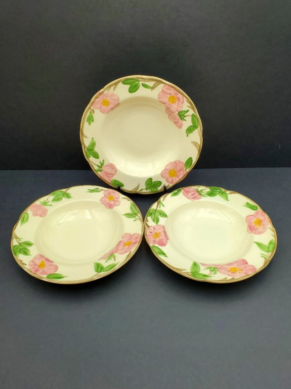 Franciscan Desert Rose Rim Soup Bowls Individual Pasta Bowls Salad Bowls